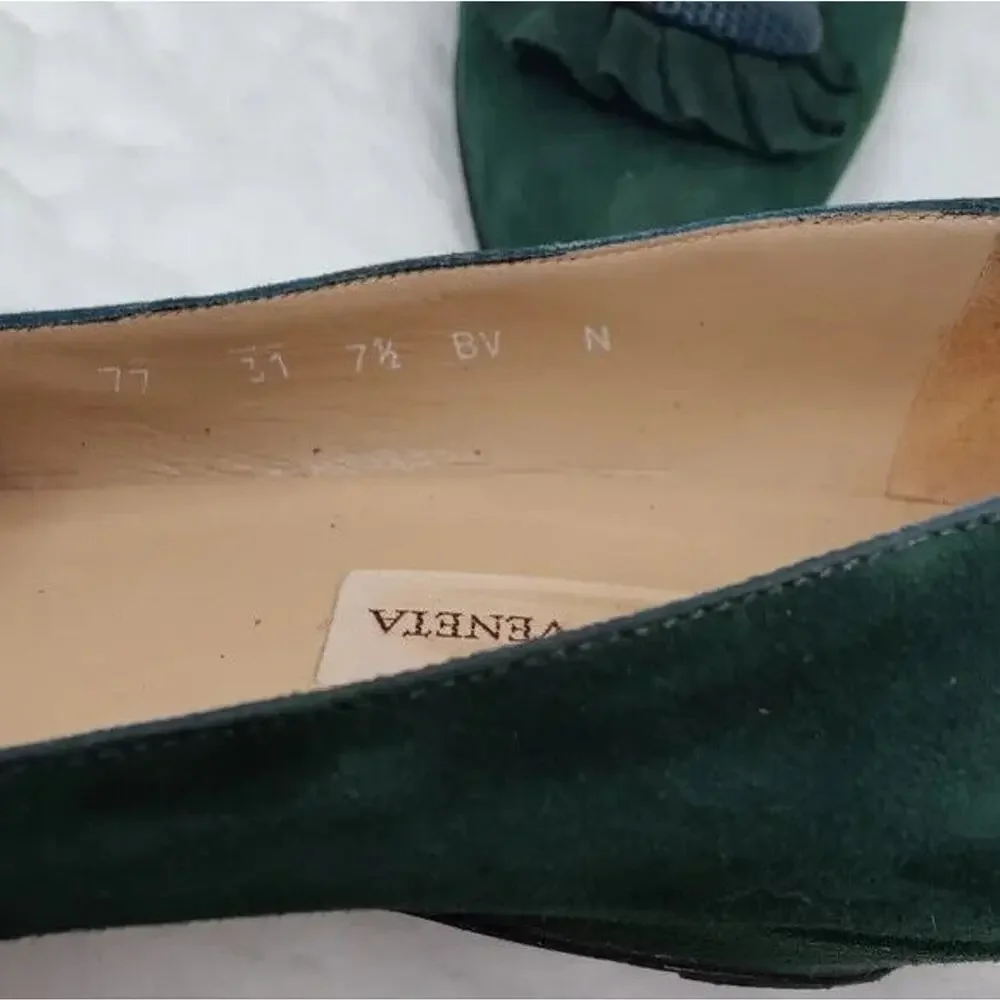 Green Vintage Bottega Veneta Pointed Toe pump sz 7.5 N